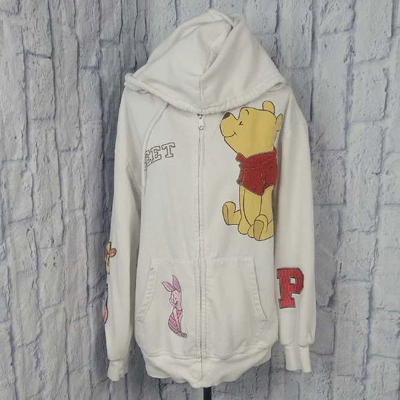 Disney White Hoodie with Winnie the Pooh and Friends Medium - Picture 1 of 12